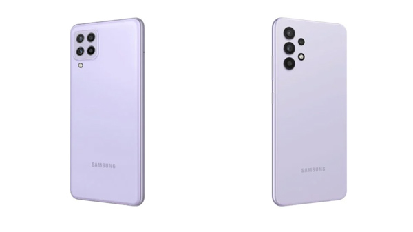 So sánh thiết kế mặt lưng Galaxy A22 và A32
