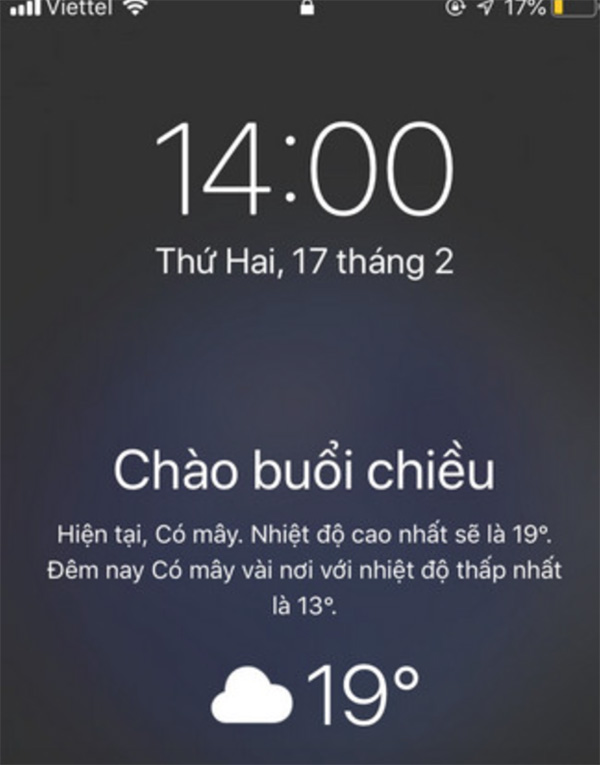 Cách hiển thị thời tiết trên màn hình khóa iPhone